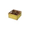 Pojemnik drewniany z 4 przegródkami, żółty
