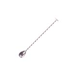 Łyżka barmańska z dyskiem, Japan, 27cm, posrebrzana