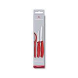 Zestaw - 2x nóż plus obieraczka (peeler) Victorinox, kolor czerwony
