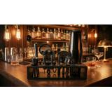 Zestaw barmański 16-elementowy z drewnianym stojakiem, kolor czarny metalic (gun-metal)