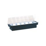 Pojemnik na owoce, 6 przegródek, plastik, czarny, 50x15x9cm