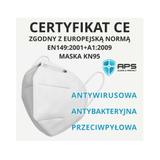 Maseczka KN95 FFP2 ochronna wielorazowa 4-warstwowa (1szt.) APS Clean & Protect wiązanie z tyłu głowy