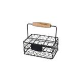 Koszyczek serwisowy metalowy czarny z tabliczką 13x9x6cm