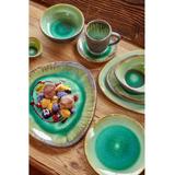 Talerz głęboki 24cm KERA Delta, kolor szmaragd