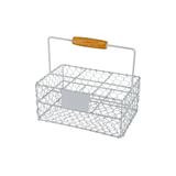 Koszyczek serwisowy metalowy biały z tabliczką 21x14x9,5cm