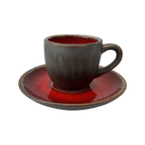 Filiżanka 100ml Bel Kera plus spodek 11 cm, kolor rubin