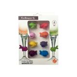 Kolorowa dekoracja-rybki do oznakowania kieliszków 8szt