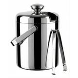 Pojemnik na lód stal nierdzewna ze szczypcami 1,3L