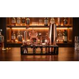 Zestaw barmański 16-elementowy z drewnianym stojakiem, kolor miedziany