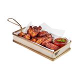 Koszyczek do serwowania potraw, prostokątny 26x13cm, stal nierdzewna, kolor złoty