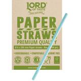 Słomki Rurki cocktailowe Jumbo papierowe 8x200mm, pastelowe niebieskie (100szt.)