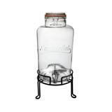 Stojak na słój z kranikiem 8,5L, metalowy, czarny, 14cm