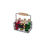 Koszyczek serwisowy metalowy czarny z tabliczką 13x9x6cm