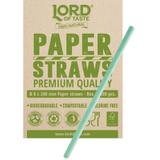 Słomki Rurki cocktailowe Jumbo papierowe 8x200mm, pastelowe zielone (100szt.)