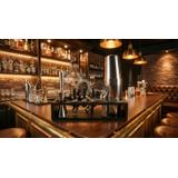 Zestaw barmański 16-elementowy z drewnianym stojakiem, kolor stalowy