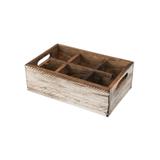 Pojemnik drewniany z 6 przegródkami, biały