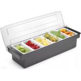 Pojemnik na owoce, 6 przegródek, plastik, czarny, 50x15x9cm