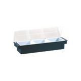 Pojemnik na owoce, 3 przegródki, plastik, czarny, 50x15x9cm