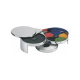 Crustownica do szkła (Glass Rimmer), 3 miseczki, chromowana