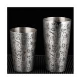 Shaker 2-częściowy Tin-Tin 700ml, obciążony, stal nierdzewna, wzór Tiki