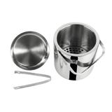 Pojemnik na lód stal nierdzewna ze szczypcami 1,3L