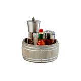 Beczułka na sztućce/przybory Country Style, drewniana, średnica: 17,5cm, wysokość: 8,5cm