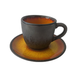 Filiżanka 200ml Bel Kera plus spodek 15 cm, kolor bursztyn