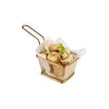 Koszyczek do serwowania potraw, prostokątny 10x8,5cm, stal nierdzewna, kolor złoty