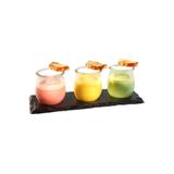 Taca, łupek naturalny z 3 wgłębieniami, 28x10cm