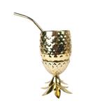 Tiki Mug Pineapple 455ml z rurką, stal nierdzewna, pozłacany-Ananas