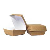 Pudełko Burger Box duże, 150x150x80 karton biało-brązowy, op.100 sztuk