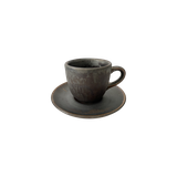 Filiżanka 200ml Bel Kera plus spodek 15 cm, kolor hematyt