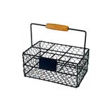 Koszyczek serwisowy metalowy czarny z tabliczką 21x14x9,5cm