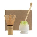 Zestaw do herbaty matcha 3-elementowy zielony
