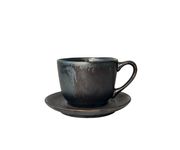 Filiżanka 350ml Bel Kera plus spodek 15cm, kolor hematyt