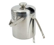 Pojemnik na lód stal nierdzewna ze szczypcami 1,3L