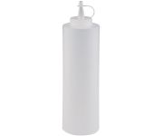 Biała butelka wyciskana APS O 6,5 cm, wysokość 24 cm