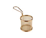 Koszyczek do serwowania potraw, śr. 8 cm, stal nierdzewna, kolor złoty