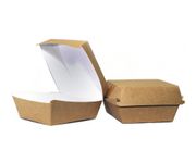 Pudełko Burger Box duże, 150x150x80 karton biało-brązowy, op.100 sztuk