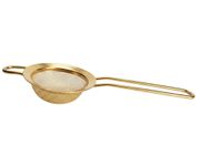 Sitko barmańskie Fine Strainer, zaokrąglone, kolor złoty, średnica 8cm
