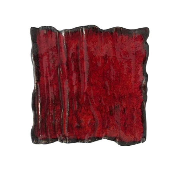 Talerz kwadratowy 14x14cm KERA Moku, kolor rubin