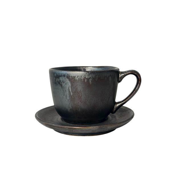 Filiżanka 350ml Bel Kera plus spodek 15cm, kolor hematyt