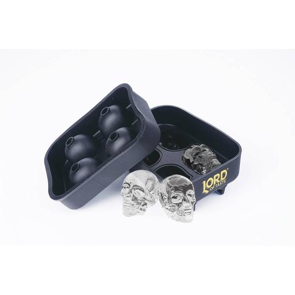 Forma do lodu czaszka Lord of Taste 4x(40x40x25mm), sylikonowa, czarna