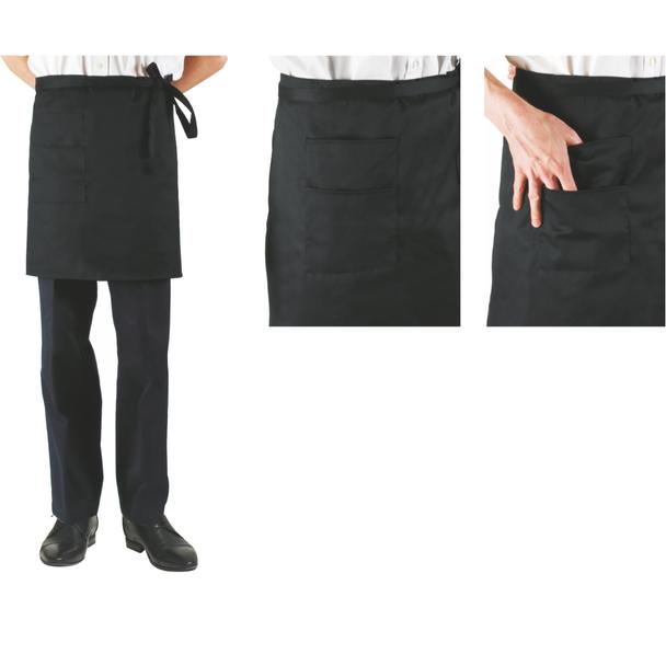 Zapaska kelnerska (fartuch) z kieszonką 80x60cm, czarna