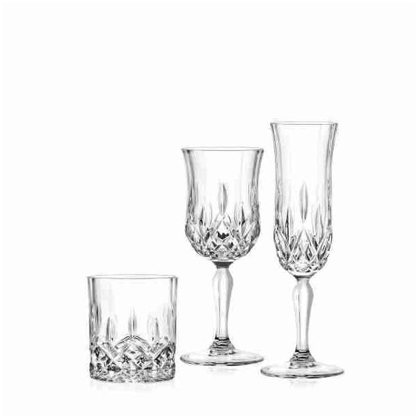 Zestaw do Whisky Opera RCR 18-elementowy (6x Szklanka niska Opera 300ml plus 6x Kieliszek do wina Opera 230ml plus 6x Kieliszek do szampana Opera 130ml)