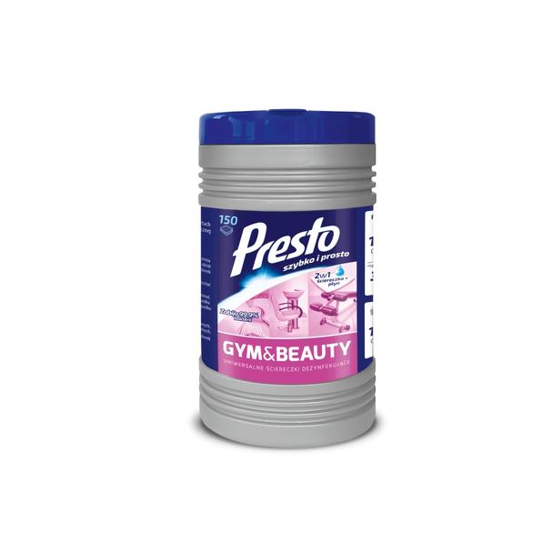 Ściereczki dezynfekujące Presto Tuba Gym & Beauty 150szt.