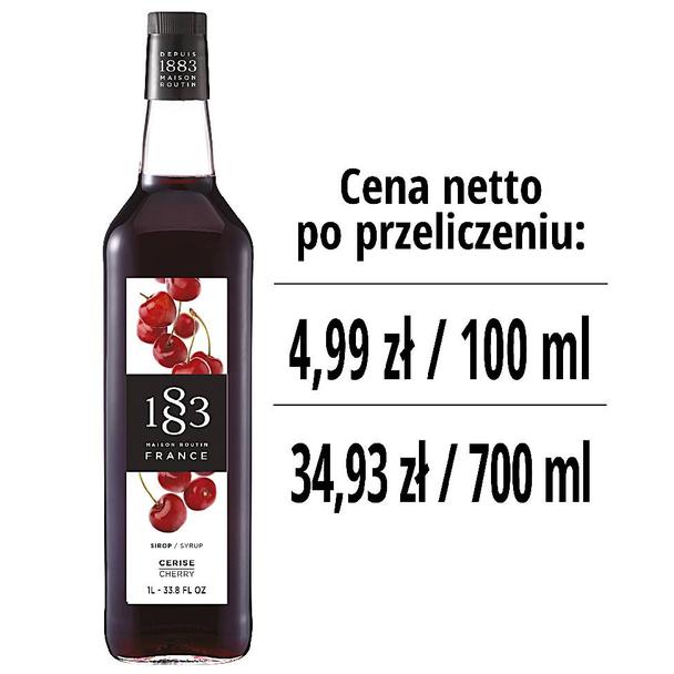 Syrop 1883 Routin Wiśnia, szklana butelka 1L