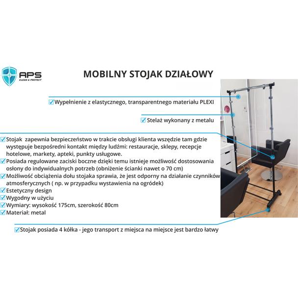 Mobilny stojak działowy z plexi