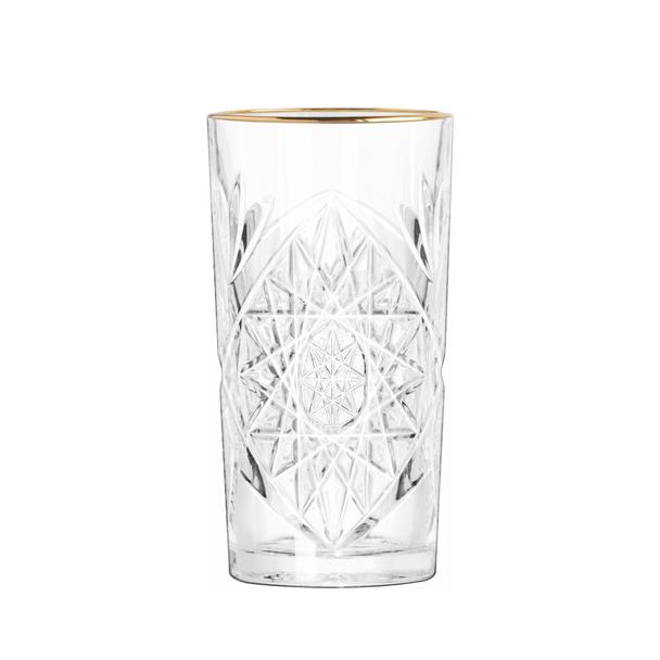 Szklanka wysoka Hobstar Cooler 473ml * 16 Oz, złoty rant
