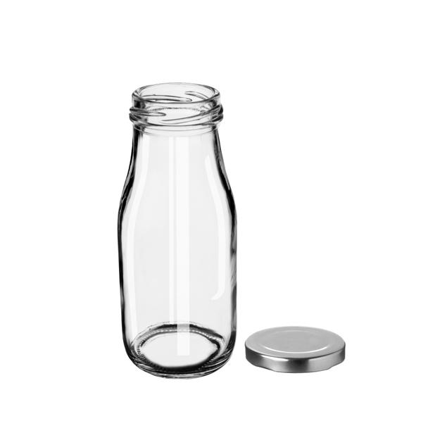 Butelka szklana 320ml do lemoniady, milk shaków, smoothies, kwadratowa z zakrętką